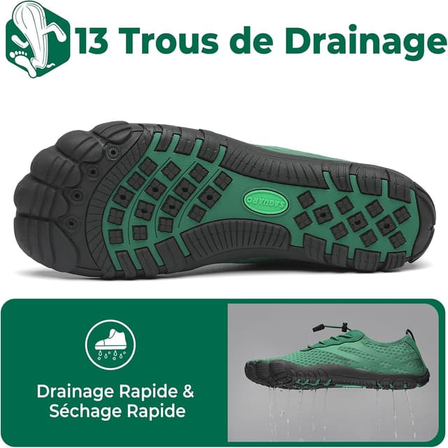 Detalle de SAGUARO Chaussures aquatiques barefoot à séchage rapide avec semelle antidérapante — GR. 36 à 48