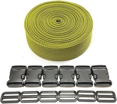 Imagen de Cinta de Mochila 3m x 32mm Verde + 12 Hebillas en OfertitasTOP