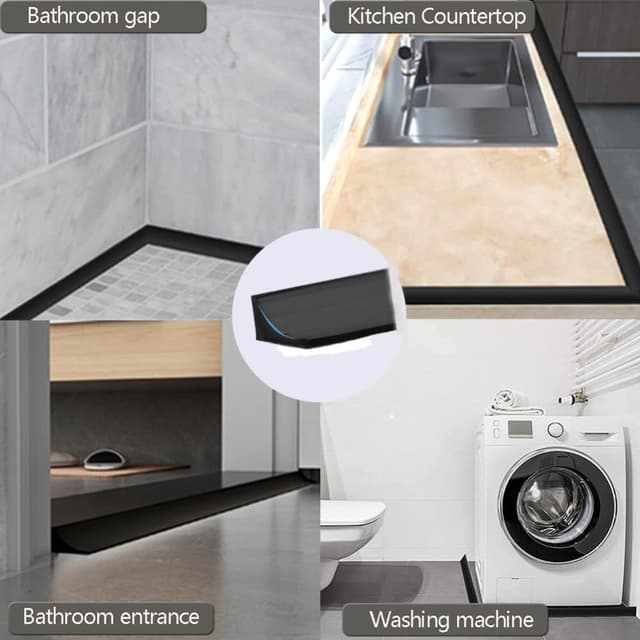 Detalle de 2M Black Silicone Shower Seal Strip 20mm