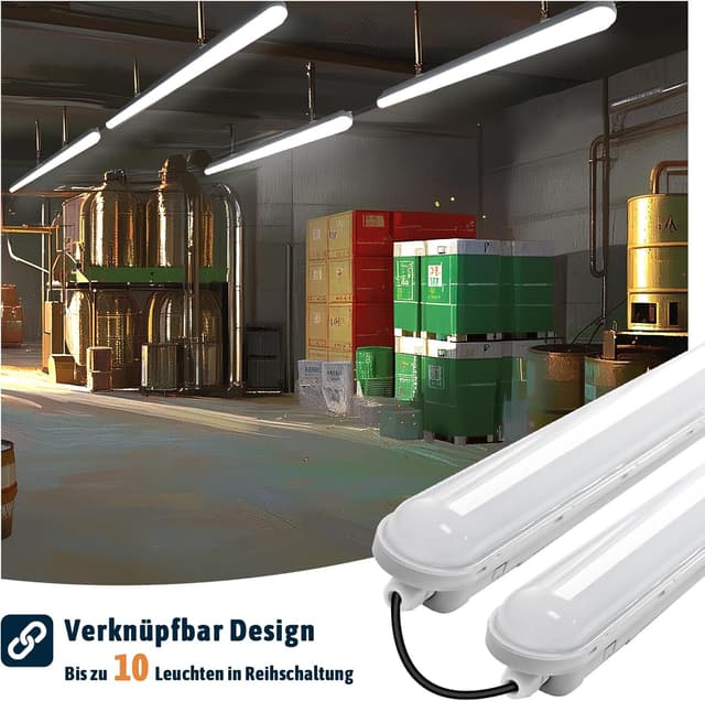 Detalle 2 de buling Feuchtraumleuchte LED 120 cm (36 W, 4.500 lm) IP65 – Neutralweiß 4000 K, verknüpfbar