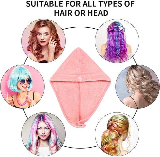 Thumbnail 6 de ACWOO Handtuch Haarturban (3er-Set) – Turban-Handtuch aus Mikrofaser mit Knopf für langes Haar