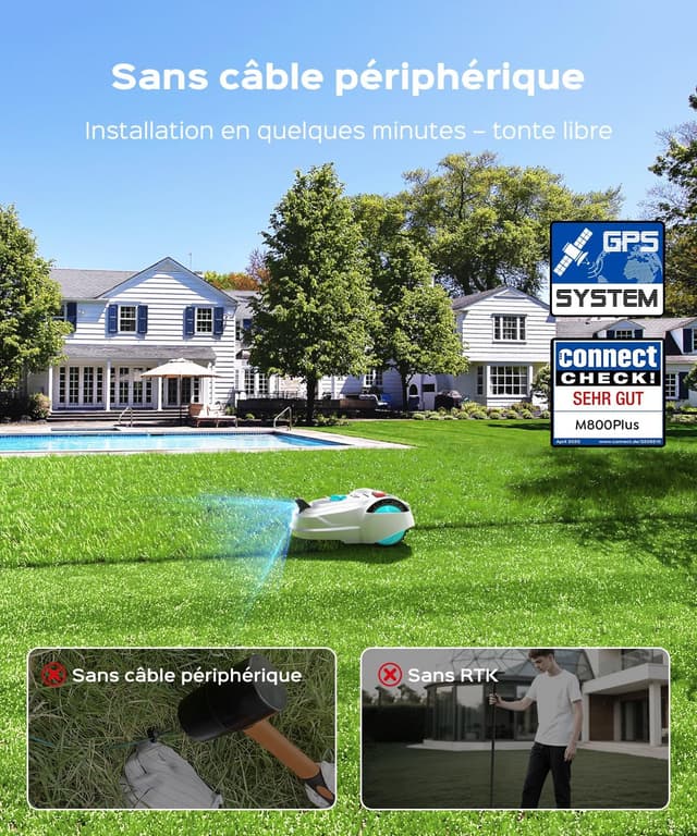 Detalle de YARDCARE M800Plus tondeuse robot sans fil
