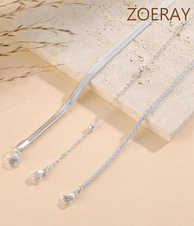 Thumbnail 6 de Ensemble de 3 bracelets ZOERAY plaqué or 18 carats et argent, serpent twist, empilables et réglables