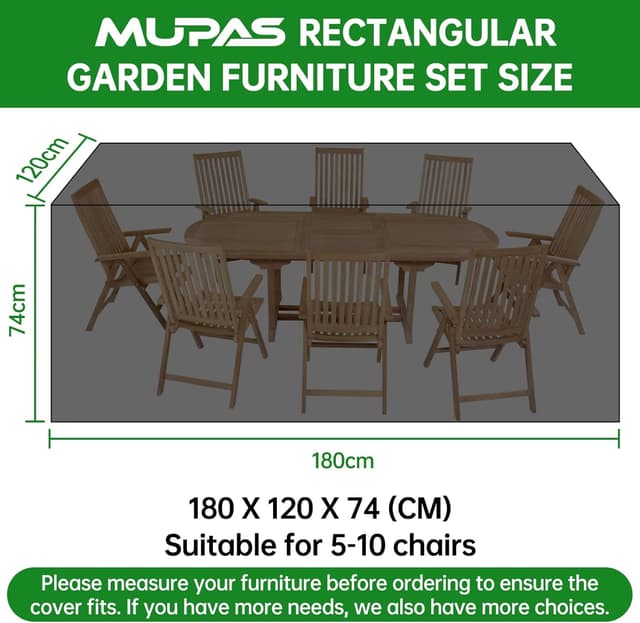 Detalle de MUPAS Schutzhülle für Gartenmöbel 180 x 120