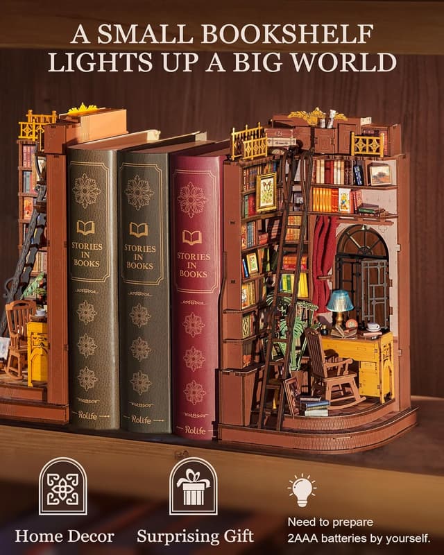 Detalle 2 de Rolife Book Nook Kit 3D wooden puzzle