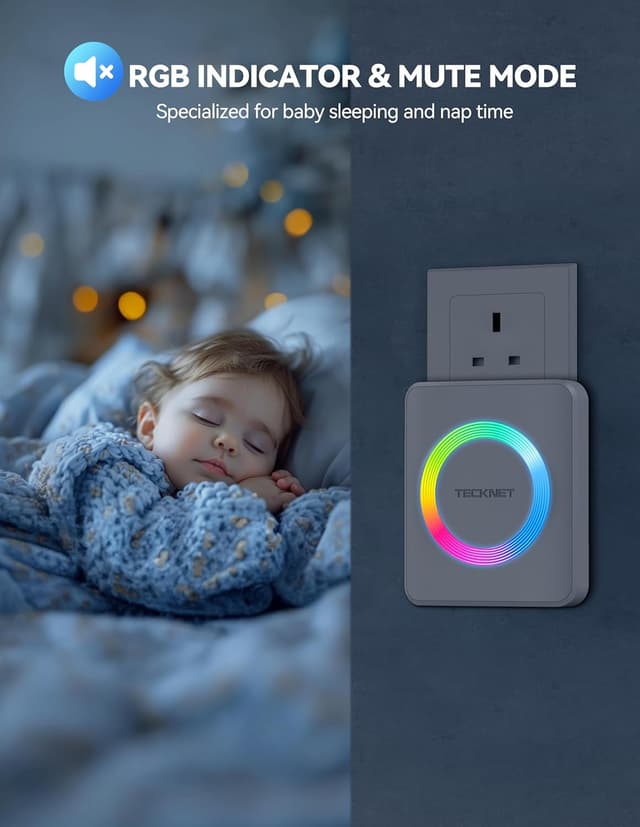 Thumbnail 3 de TECKNET Wireless Doorbell 3‑receiver 400m range 🔔