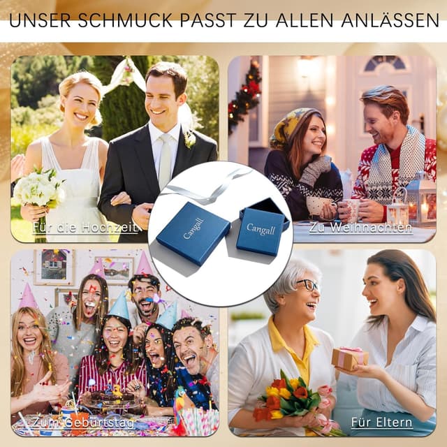 Thumbnail 6 de Cangall Creolen aus 925 Sterling Silber mit Cubic Zirkonia – kleine Huggie Doppel-Creolen