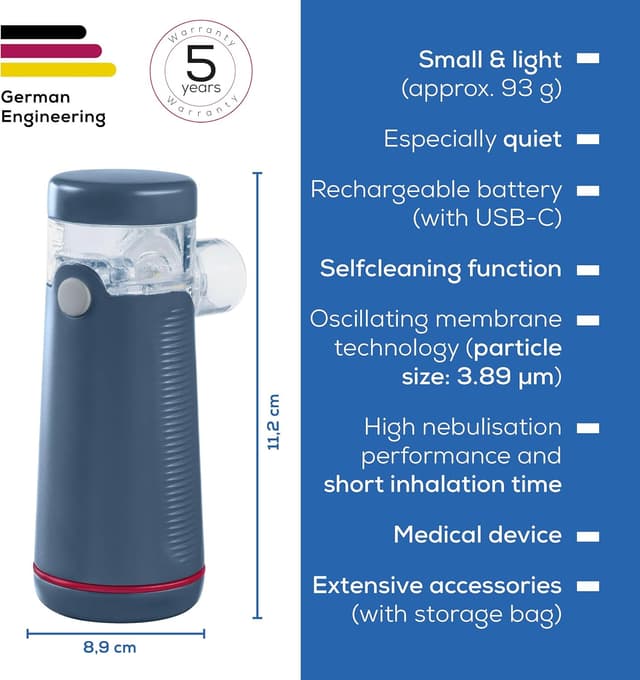 Detalle 2 de Beurer IH49 Nebuliser (Vibrating Membrane) – portable, rechargeable and particularly quiet for children and adults