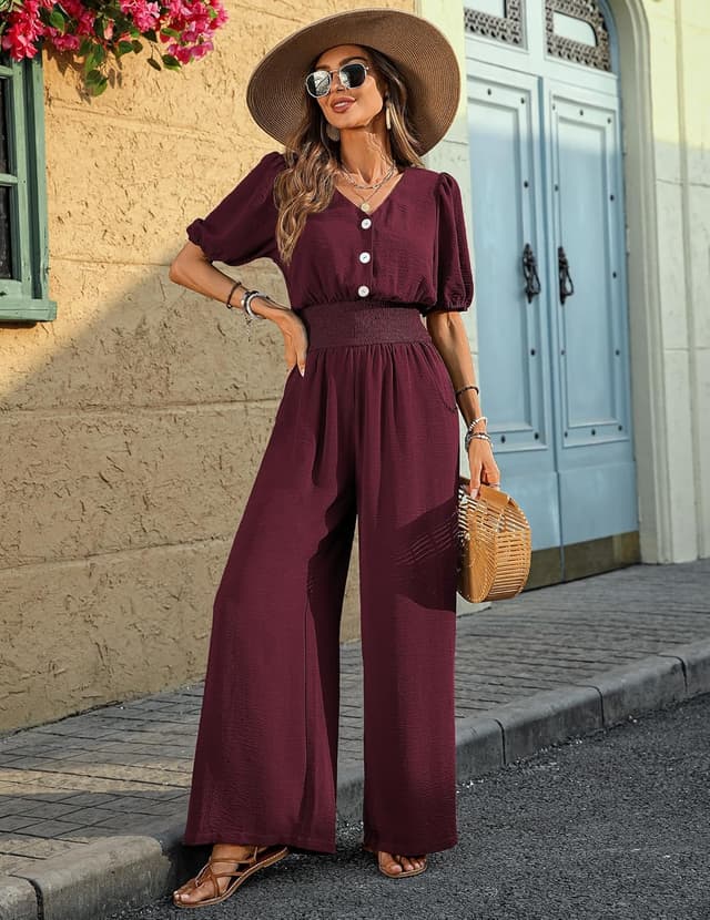 Thumbnail 1 de LOOKBOHO Womens Jumpsuits V‑Neck 2026 👗