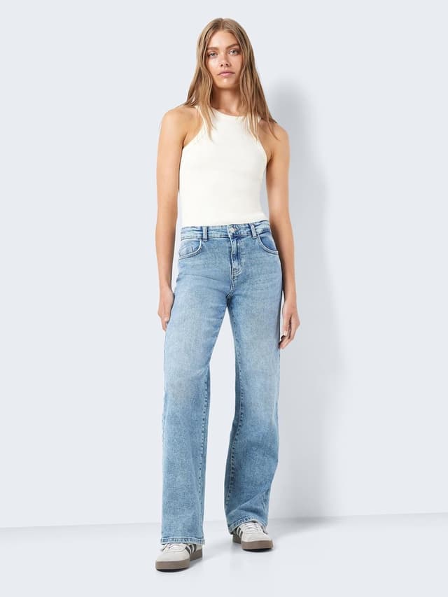 Thumbnail 6 de Noisy May NMYOLANDA wide leg denim jeans with regular rise and distressed finish