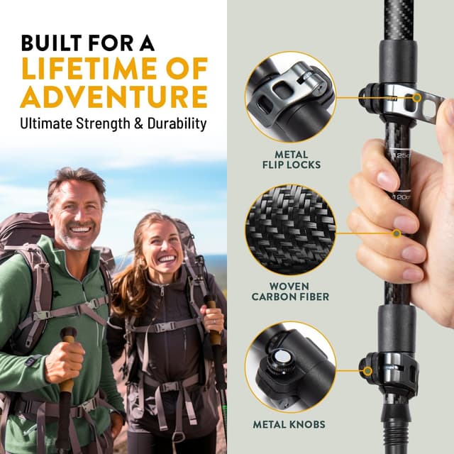 Thumbnail 3 de USA Brand 100% Carbon Fiber Trekking Poles 7.6 oz
