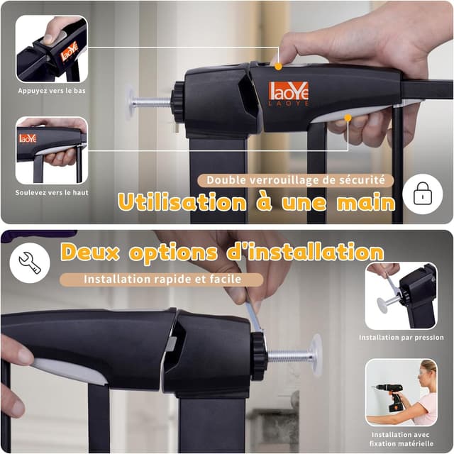 Thumbnail 4 de Barrière sécurité enfant LAOYE 92 cm