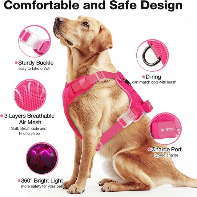 Thumbnail 4 de Feycig Leuchtendes Hundegeschirr Große Hunde