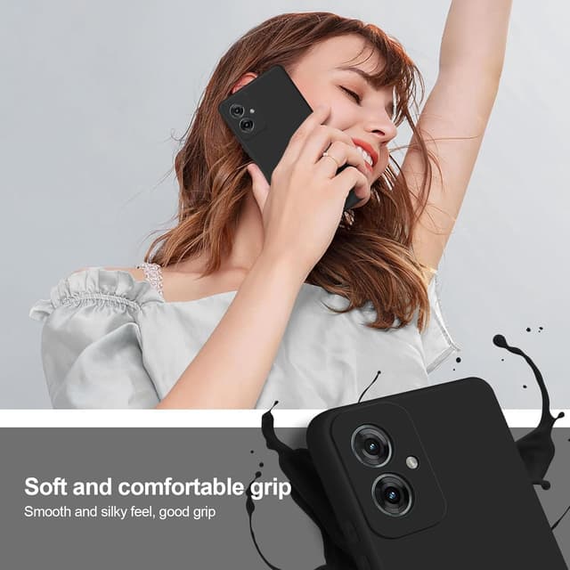 Detalle de BTstring soft silicone case for Motorola Moto G55 with camera protection (black)