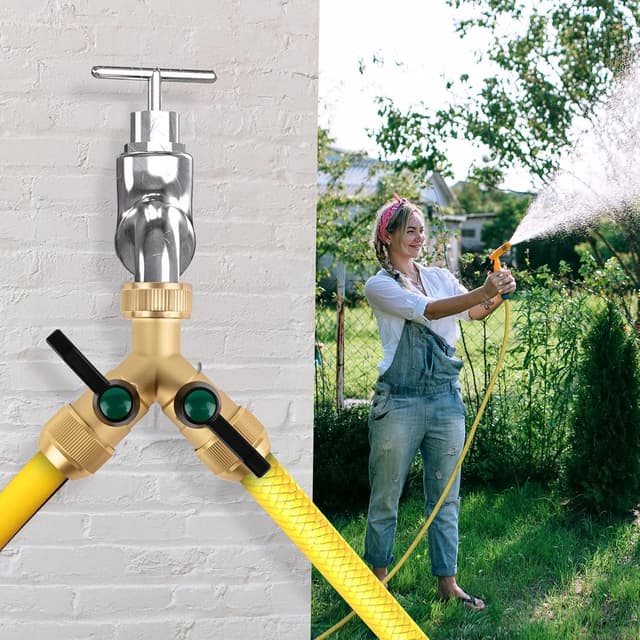 Thumbnail 6 de Tesmotor Raccordo per rubinetto in ottone a Y con 2 uscite da 1/2