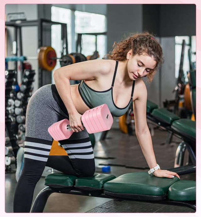 Detalle de 15–50 lb Adjustable Dumbbell Set (Pair) — Square, Twist-to-Adjust Free Weights for Home Gym