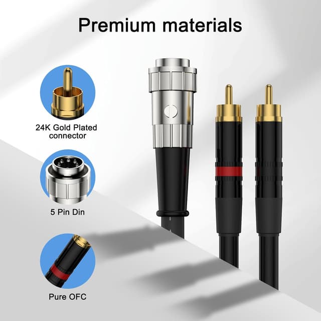 Thumbnail 4 de Tertullus Naim 5‑pin DIN to 2×RCA stereo cable 1m