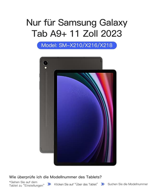 Detalle 2 de Inateck Hülle Tastatur Galaxy Tab A9 Plus 11 Zoll