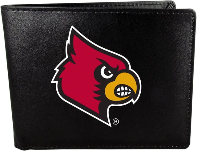 Detalle de NCAA Siskiyou Sports Louisville Cardinals Men’s Bi-Fold Wallet (Large Logo, 100% Leather)