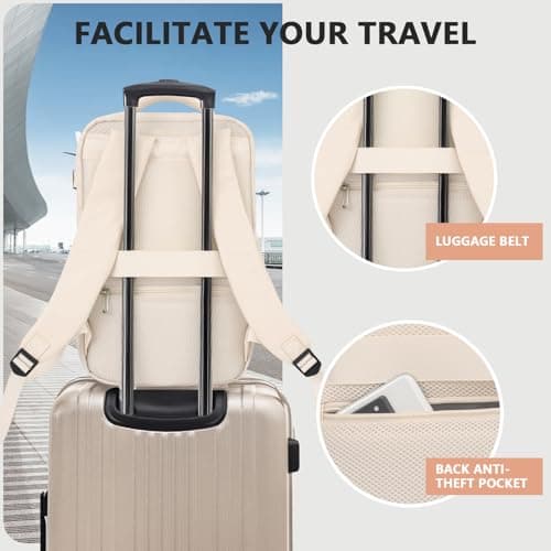 Detalle 2 de KIRFEIHT Mochila de cabina 40x30x20 cm (24L) con puerto USB para viaje y negocios