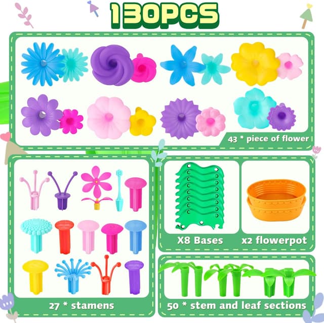 Thumbnail 4 de CENOVE Blumengarten Spielzeug 130 Teile