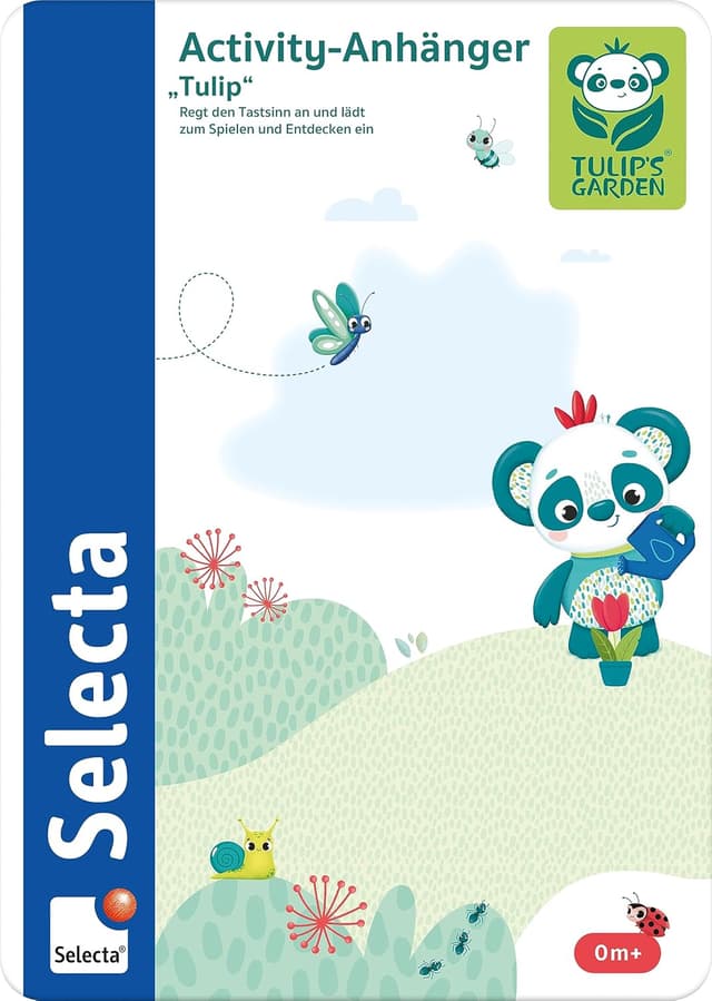 Detalle de Selecta 61076 Tulips Garden Activity-Anhänger Tulip (29 cm) – zum Befestigen am Kinderwagen & Co.