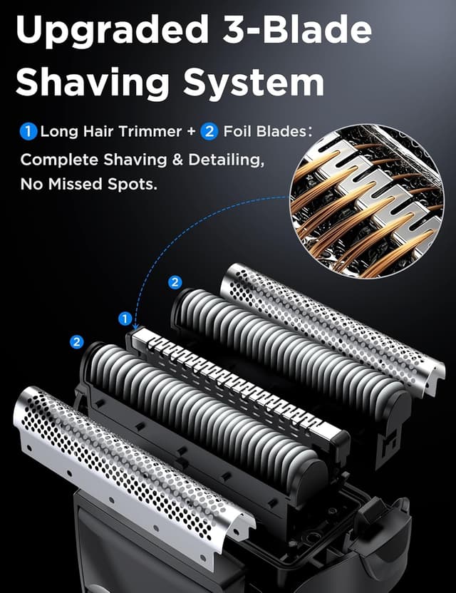 Detalle 2 de Electric Razor Foil Shaver 100‑Min Rechargeable