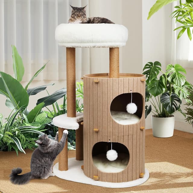 Detalle de Luxus Kratzbaum mit 2-stöckiger Kratztonne