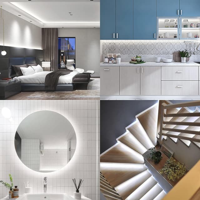 Detalle de BERIXDEEP Dotless LED Strip Lights 15m (384 LEDs/m), DC24V COB tape, 6000K cool white (power supply not included)