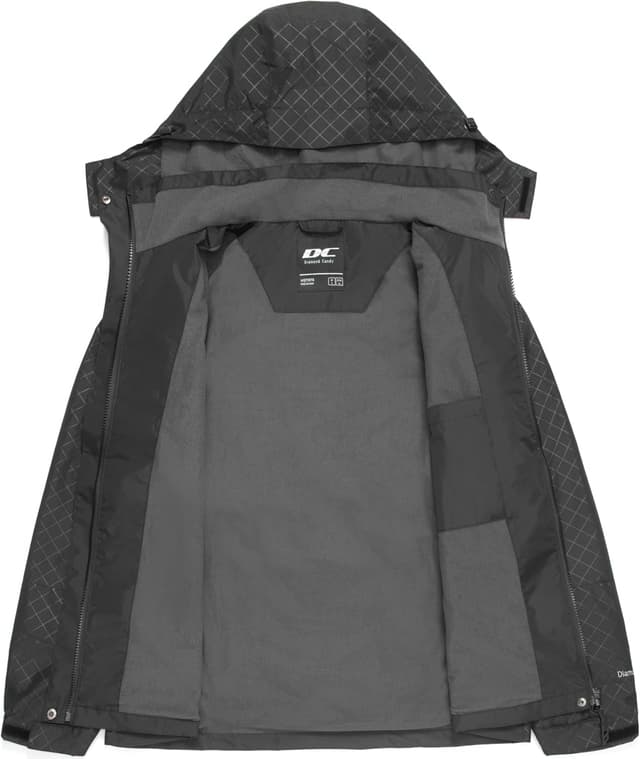 Detalle de DCmount Regenjacke Damen wasserdicht mit abnehmbarer Kapuze – Softshell-Übergangsjacke fürs Outdoor-Training