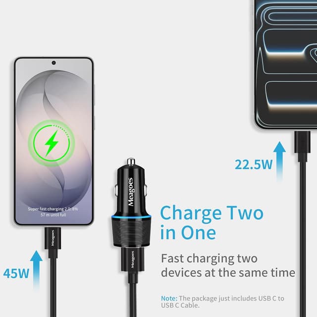 Detalle 1 de 67.5W Car Charger 45W USB‑C Fast Charging