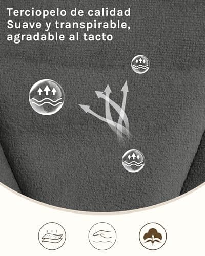 Thumbnail 6 de Lestarain 6 Sillas de Comedor de Terciopelo 🪑 Gris Oscuro