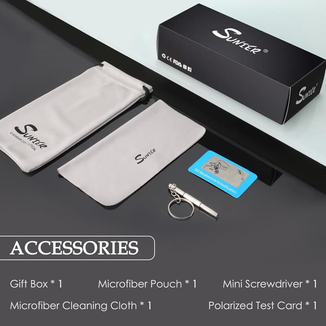 Thumbnail 6 de Sunier Lunettes de soleil polarisées Polarisées rétro Polarisées anti-UV UV400 (homme/femme) pour conduite et sorties