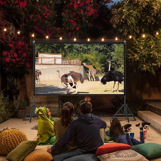 Detalle 2 de TOWOND Projector Screen with Stand (120-inch, 16:9) for Backyard Movie Nights