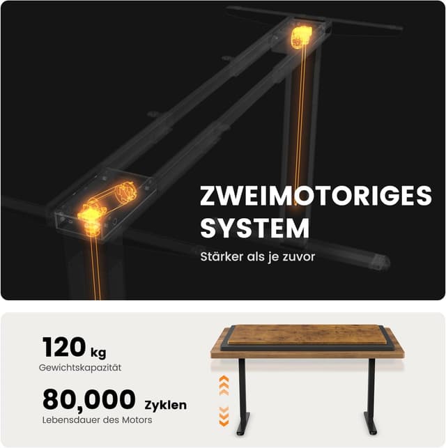 Detalle 2 de ErGear Höhenverstellbarer Schreibtisch 120 kg