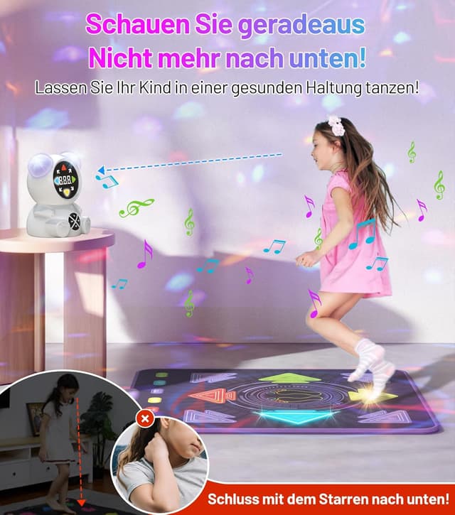 Detalle 2 de FWFX Tanzmatte Kinder 3–12 Jahre mit Bluetooth