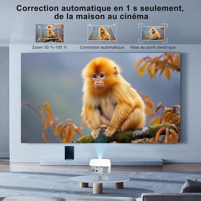 Detalle 1 de Salange Beamer (Netflix kompatibel, Android 13, WiFi & Bluetooth 5.2) mit elektronischem Fokus und Auto-Korrektur