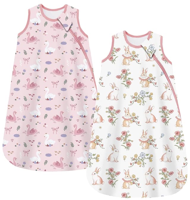 Detalle de Chilsuessy Baby Schlafsack 1,5 TOG im 2er-Pack aus 100% Baumwolle (Ganzjahres-/Übergangssack) – 78 cm, 6–12 Monate