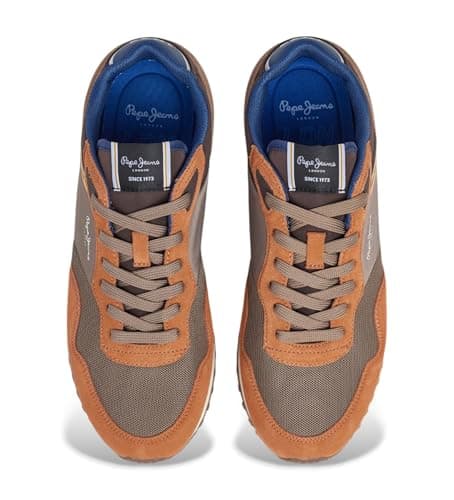 Detalle de Pepe Jeans Zapatillas London Brick de piel marrón