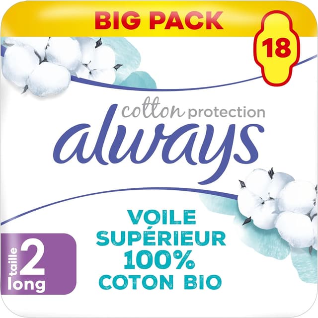 Imagen de Always Protection Long Serviettes coton bio en OfertitasTOP