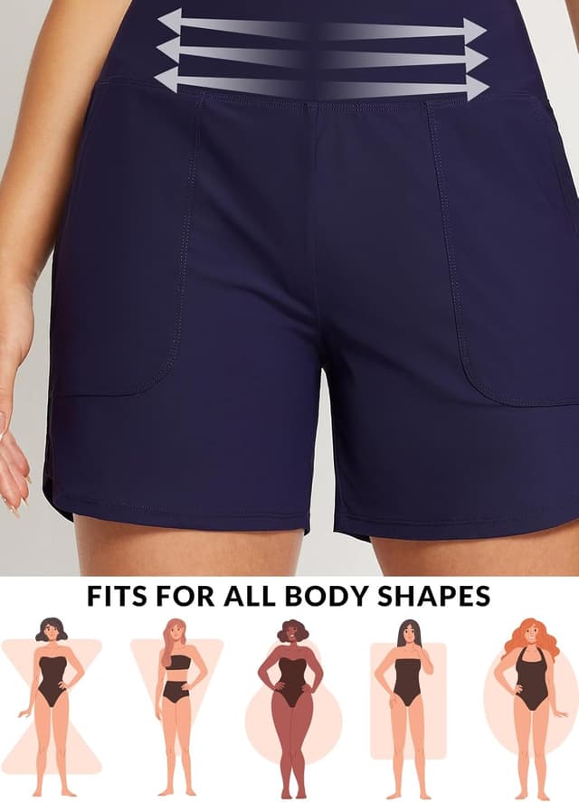 Thumbnail 6 de baleaf High Waisted Swim Shorts 4 in