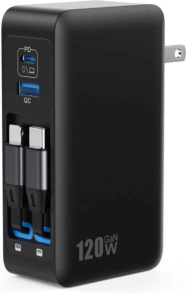 Detalle de USB C Charger Block 120W GaN 4-in-1 fast charger 🔌