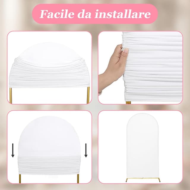 Detalle de Copertura per arco nuziale bianca in poliestere/spandex 6,6FT