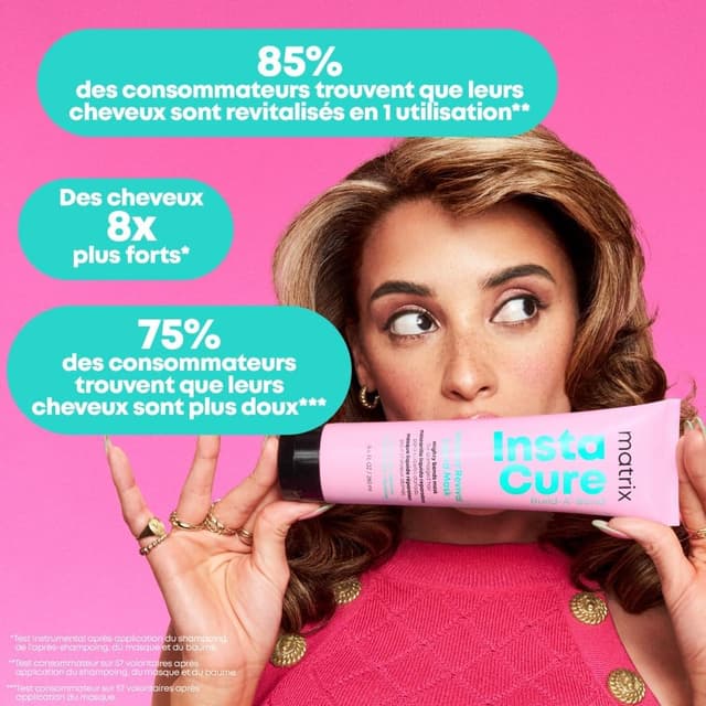 Detalle 2 de MATRIX Masque Revitalisant Renforçateur Build-a-Bond pour cheveux abîmés, acide citrique & squalane, 250 ml