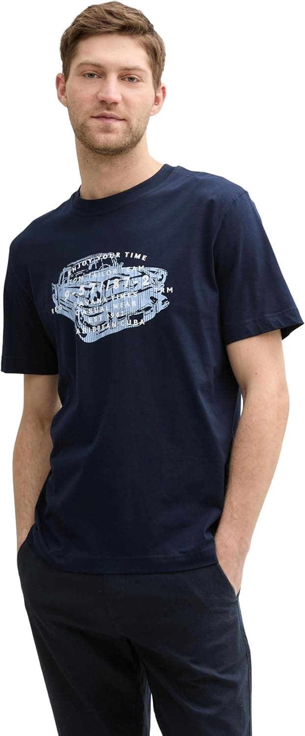 Detalle 2 de TOM TAILOR 1048076 T-Shirt da uomo in cotone (confezione da 2)