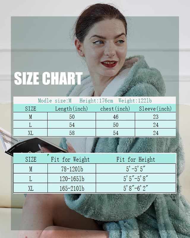 Thumbnail 5 de Skilydia Women's Hooded Plush Robe 300gsm 🛋