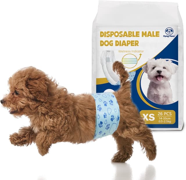 Detalle de Flying Paws 26 Pañales XS para Perro Macho