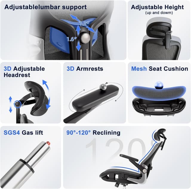 Thumbnail 3 de marrap Ergonomic Office Chair 90-120° rocking