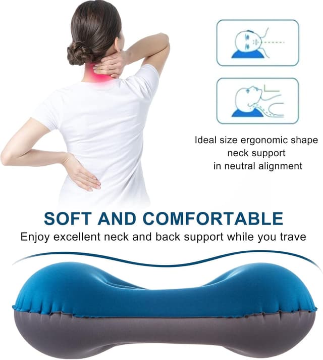 Detalle 1 de Eono Ultralight Inflatable Camping Pillow 5x3in
