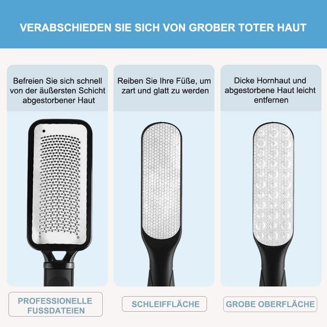 Detalle de WUJUN Hornhaut-Hobel & Fußraspel 2er-Set